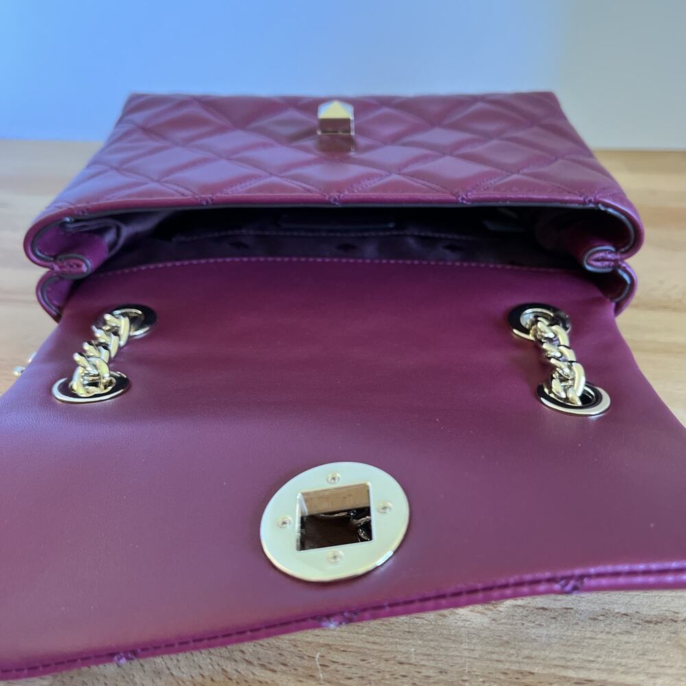 Kate Spade New York Natalia Leather Small Flap Crossbody Blackberry - Picture 9 of 16